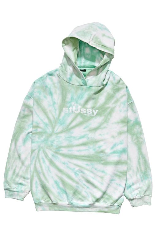 Stussy Womens Warped Tie Dye Hood Leisure Sets Green - TSZVO1857